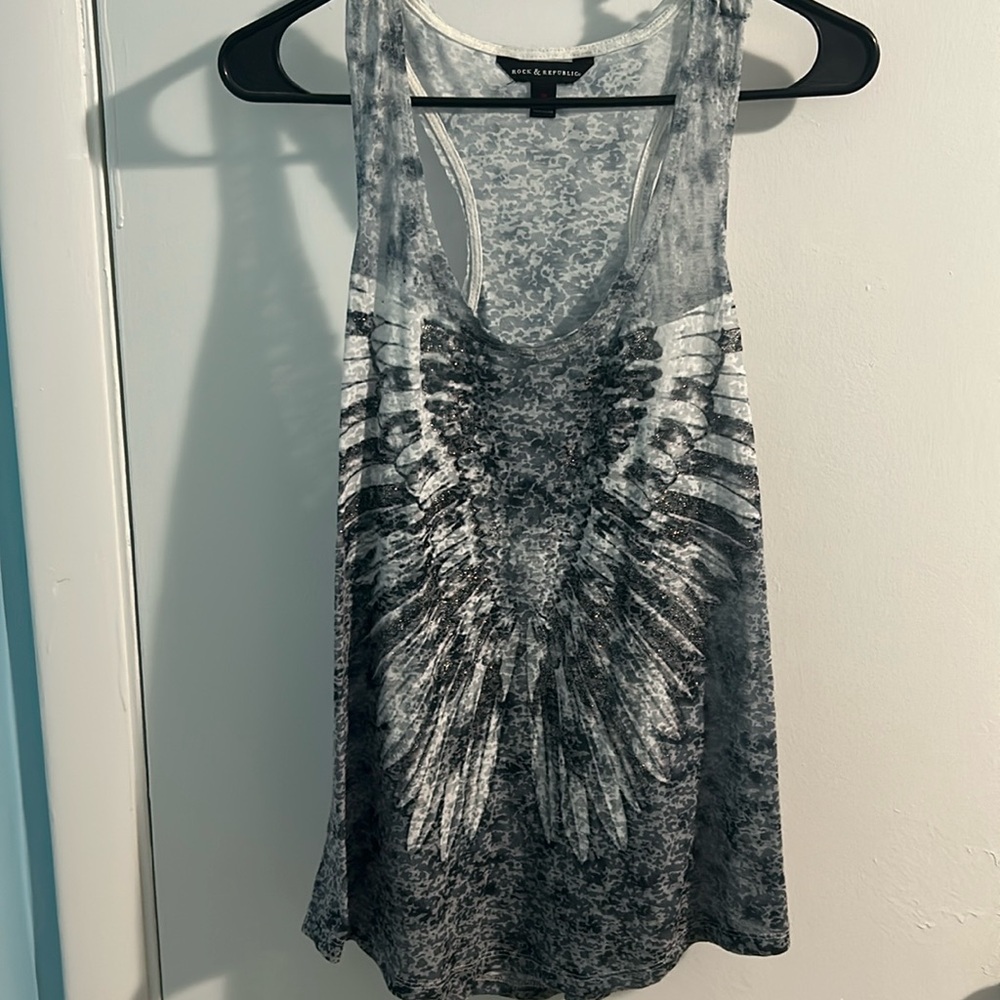 Blue tie dye racerback top